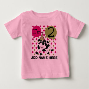 Gepersonaliseerd roze roze 2e verjaardag shirt