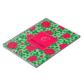 gepersonaliseerd roze roze rozen en buispatroon notitieboek (Linkerzijde)