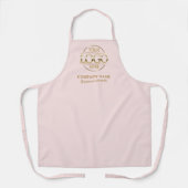 Gepersonaliseerd roze schort met logo op maat gema (Voorkant)
