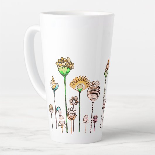 Gepersonaliseerd Roze Sinaasappel Zwart Gepersonal Latte Mok (Linkerhoek)