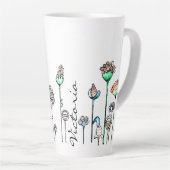 Gepersonaliseerd Roze Sinaasappel Zwart Latte Mok (Rechterhoek)