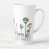 Gepersonaliseerd Roze Sinaasappel Zwart Latte Mok (Rechts)