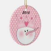 Gepersonaliseerd roze sneeuw prinses Ornament (Rechts)