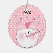 Gepersonaliseerd roze sneeuw prinses Ornament (Links)