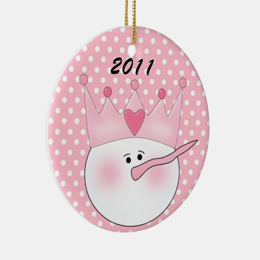 Gepersonaliseerd roze sneeuwprinses Ornament (Rechts)