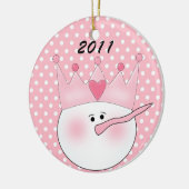 Gepersonaliseerd roze sneeuwprinses Ornament (Links)