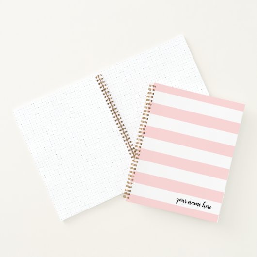 Gepersonaliseerd roze strepen dot Notitieboek (Binnen)