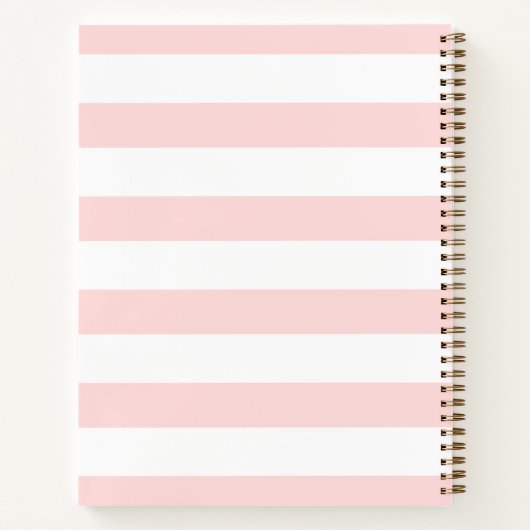 Gepersonaliseerd roze strepen dot Notitieboek (Achterkant)