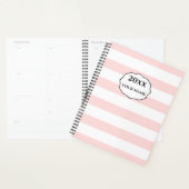 Gepersonaliseerd roze strepen planner Notitieboek (Display)