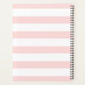 Gepersonaliseerd roze strepen planner Notitieboek (Achterkant)