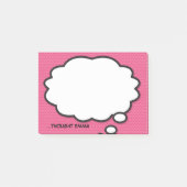 Gepersonaliseerd roze stripboek Think Bubble Post-it® Notes (Voorkant)