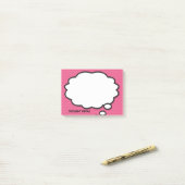 Gepersonaliseerd roze stripboek Think Bubble Post-it® Notes (Op bureau)