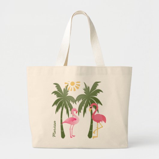 Gepersonaliseerd Roze Tas van het Beach van Flamin (Voorkant)