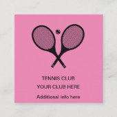 Gepersonaliseerd roze tennisracket informatiekaartje (Voorkant)