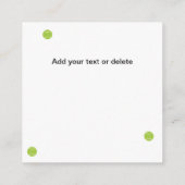 Gepersonaliseerd roze tennisracket informatiekaartje (Achterkant)