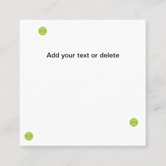 Gepersonaliseerd roze tennisracket informatiekaartje (Achterkant)