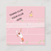 Gepersonaliseerd roze tennisracket informatiekaartje (Voorkant)