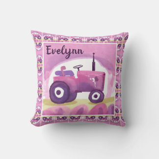 Gepersonaliseerd roze trekker kussen