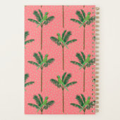Gepersonaliseerd roze tropische palmvogelpatroon planner (Achterkant)