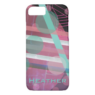 Gepersonaliseerd/Roze & Turquoise/Abstract Ontwerp Case-Mate iPhone Case