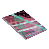 Gepersonaliseerd/Roze & Turquoise/Abstract Ontwerp Notitieboek (Rechterzijde)