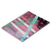Gepersonaliseerd/Roze & Turquoise/Abstract Ontwerp Notitieboek (Linkerzijde)