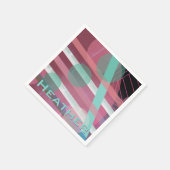 Gepersonaliseerd/Roze & Turquoise/Abstract Ontwerp Servet (Hoek)