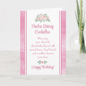 Gepersonaliseerd,  roze verjaardagskaart feestdagen kaart (Voorkant)