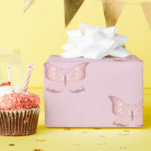 Gepersonaliseerd roze vlinderinpakpapier
