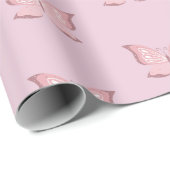 Gepersonaliseerd roze vlinderinpakpapier cadeaupapier (Rol Hoek)