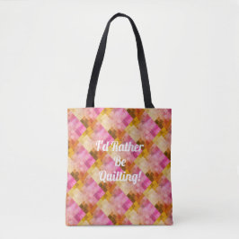 Gepersonaliseerd roze Waterverf geometrisch patroo Tote Bag