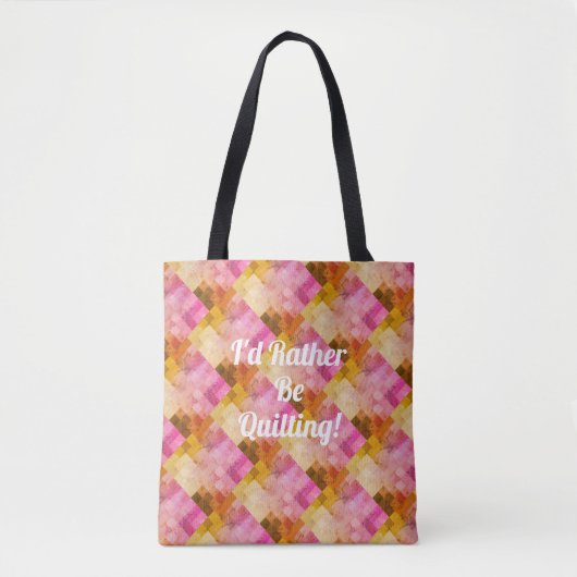 Gepersonaliseerd roze Waterverf geometrisch patroo Tote Bag (Voorkant)