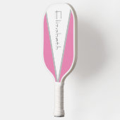 Gepersonaliseerd roze, wit en grijs pickleball paddle (Links)