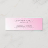 Gepersonaliseerd roze wit, modern, eenvoudig mini visitekaartje (Achterkant)