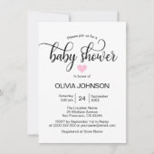 Gepersonaliseerd roze witte Baby shower Kaart (Voorkant)