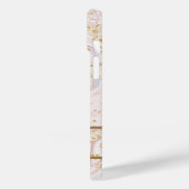 Gepersonaliseerd roze witte marmer Gold Glitter Case-Mate iPhone Case (Achterkant / Links)