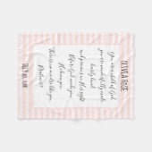 Gepersonaliseerd, Roze/Witte Stripe, Verse van Psa Fleece Deken (Voorkant (Horizontaal))