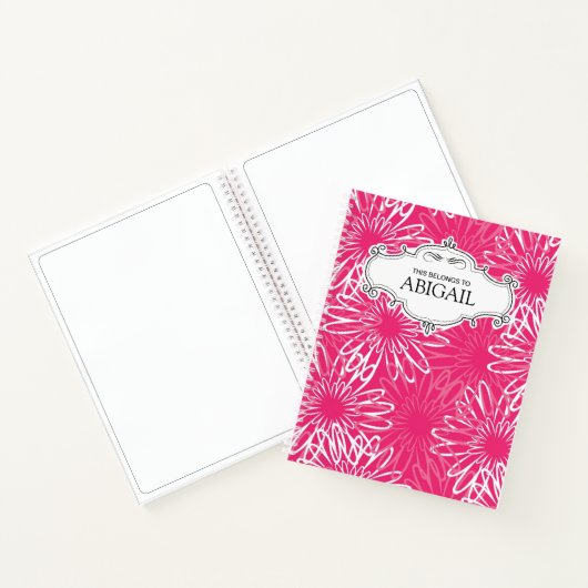 Gepersonaliseerd roze zakboek notitieboek (Binnen)
