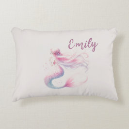 Gepersonaliseerd roze zeemeermin kussen