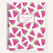 Gepersonaliseerd roze zomerwatermeloensysteem notitieboek (Voorkant)