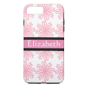 Gepersonaliseerd roze zwart flessenpatroon 	iPhone 8/7 plus hoesje