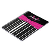 Gepersonaliseerd roze zwart, gestreept Notitieboek (Linkerzijde)