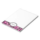 Gepersonaliseerd roze, zwart, wit Notitieblok (Linkerzijde)