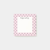 Gepersonaliseerd Roze & Zwarte Strik Schrift Post-it® Notes (Voorkant)