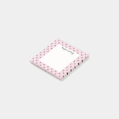 Gepersonaliseerd Roze & Zwarte Strik Schrift Post-it® Notes (Schuin)