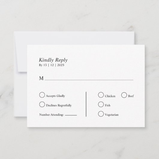 Gepersonaliseerd  RSVP kaartje (Voorkant)