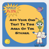 Gepersonaliseerd ruimte buitenaardse Stickers (Voorkant)