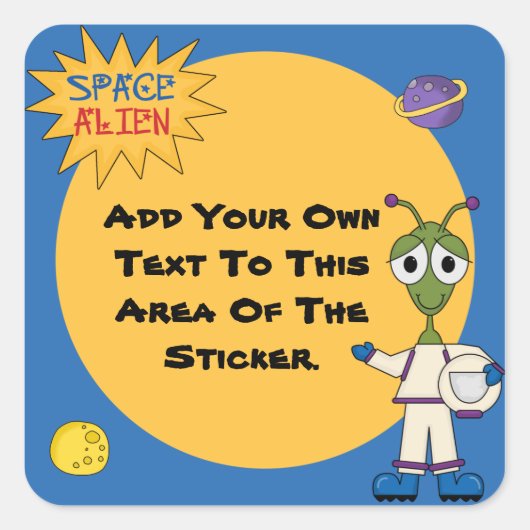 Gepersonaliseerd ruimte buitenaardse Stickers (Voorkant)