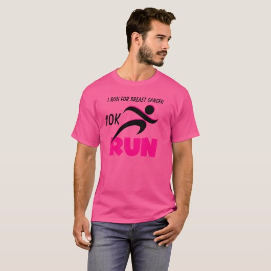 Gepersonaliseerd RUN Roze T-shirt (Voorkant volledig)