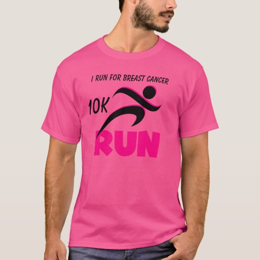 Gepersonaliseerd RUN Roze T-shirt (Voorkant)